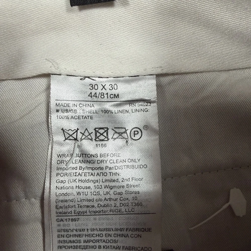 Banana Republic Tapered Fit 30x30 Brown 100% Linen Adjustable Waist Formal Cuff